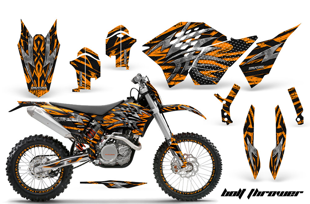 KTM C5 Graphics Kit Bolt Thrower Orange NP Rims BB